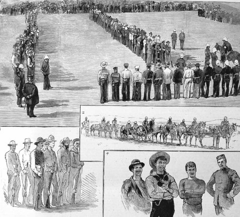 Hier ist das Australische Freiwilligen Kontingent bei einer Parade in Sydney zu sehen. 