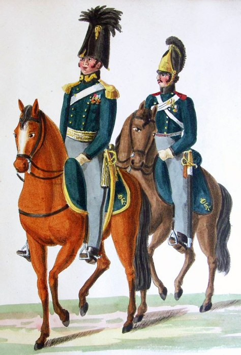 Offizier und Kanonier der Reitenden Artillerie Russland